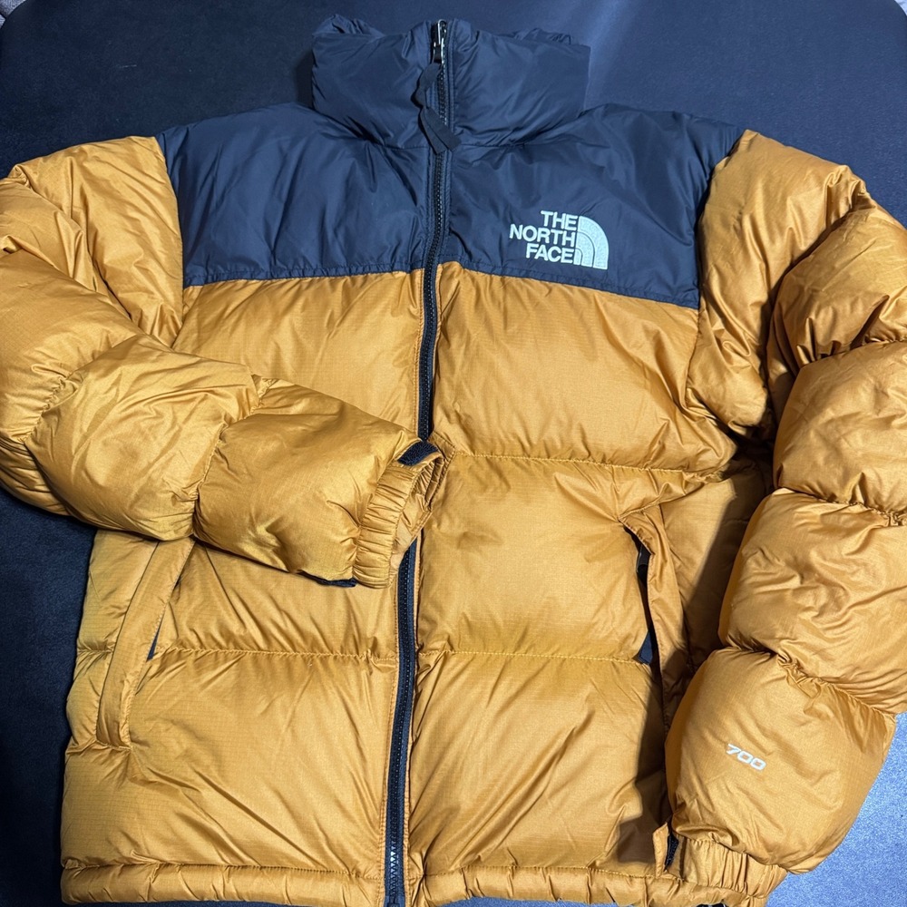 The North Face Nuptse 700 Puffer Jacket Mens Small Orange Black 1996 Retro Down
